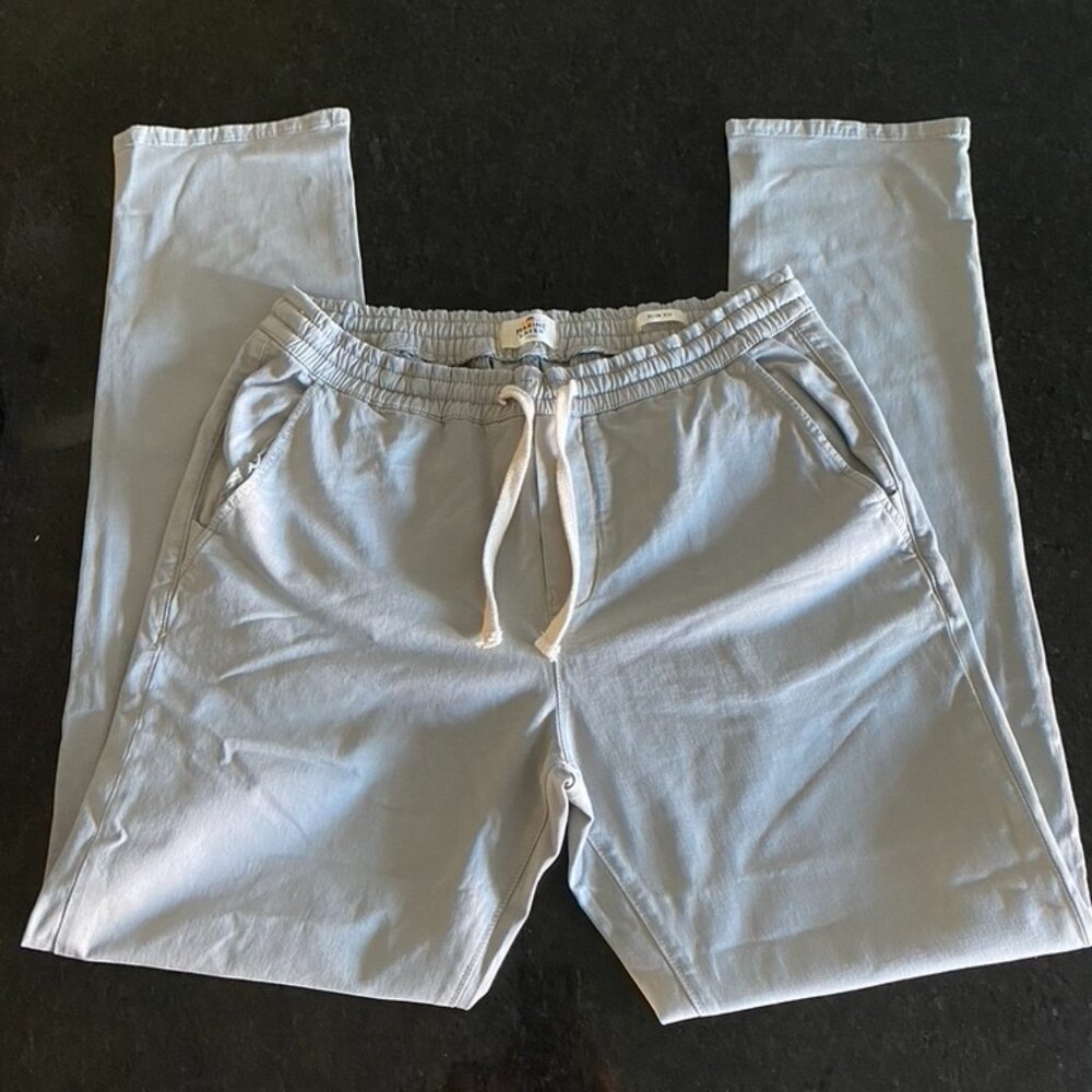 Marine Layer Men's Saturday Twill Pant Slim Fit Grey Size L